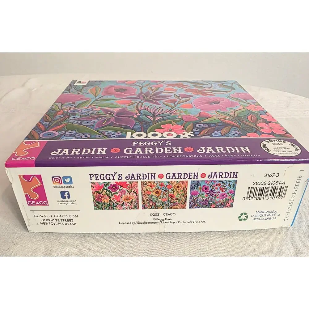 CEACO Peggy's Garden 1,000 Piece Puzzle 2001 26.6